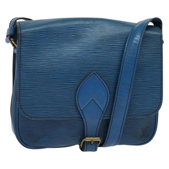 LOUIS VUITTON Epi Cartouchiere MM Shoulder Bag Blue M52245 - Picture 1 of 16
